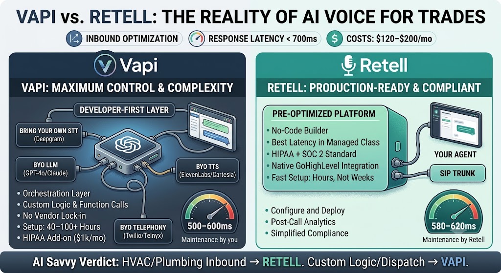 Vapi vs Retell vs Bland: Which AI Voice Agent for Contractors?