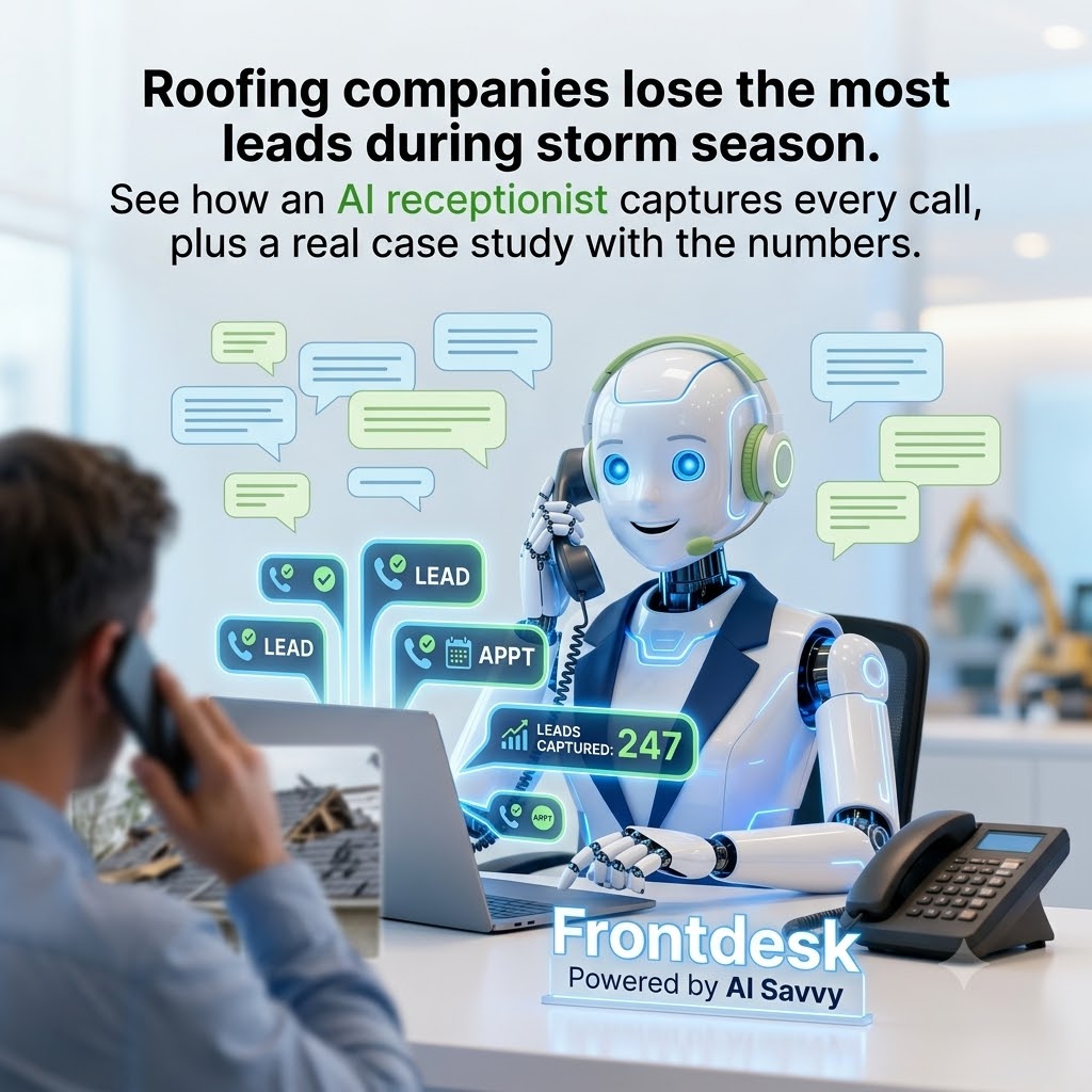 AI Receptionist for Roofing Companies: Never Miss a Storm Call